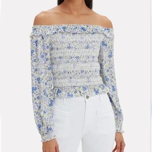 Intermix Dolly Off Shoulder Smocked Blouse XS